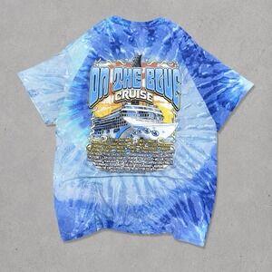 Colortone On The Blue Cruise Tie Dye Graphic T Shirt Men's Large Blue